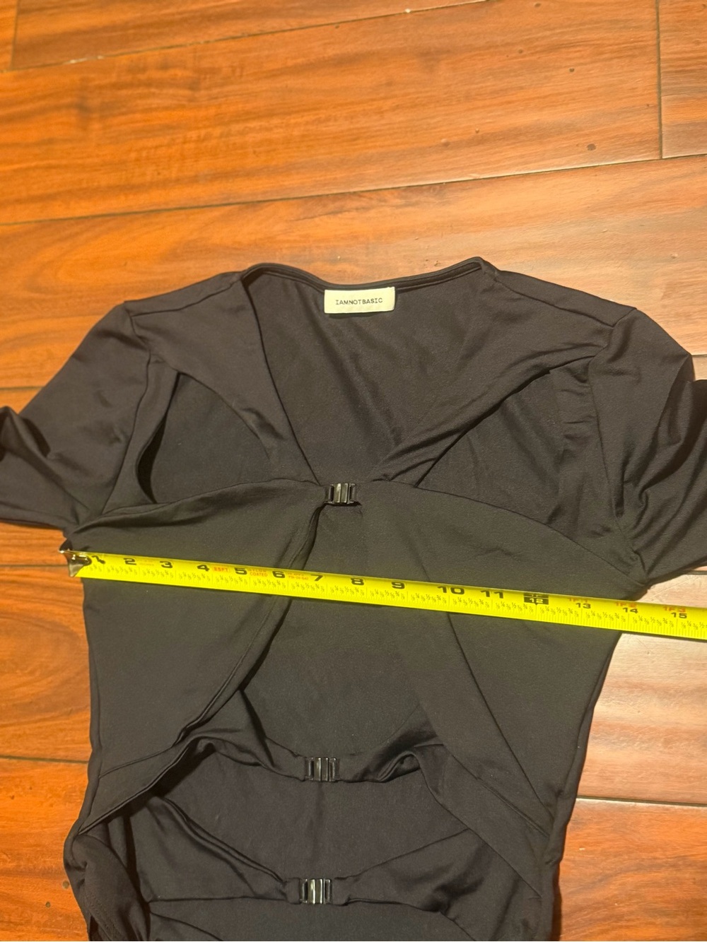 IAMNOTBASIC Long-Sleeve Cutout Bodysuit in Black - Picture 6 of 9